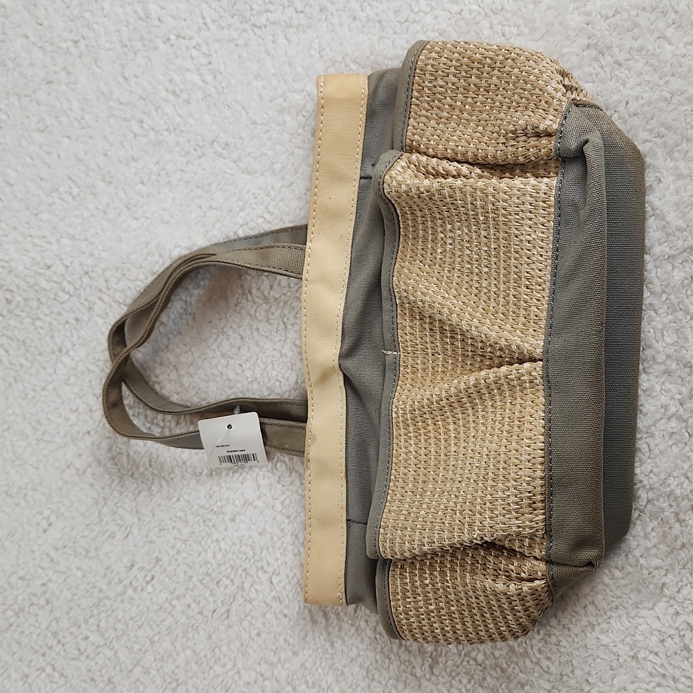 Stylish Beige and Blue Biltmore Gardening Tool Bag Tote NWT